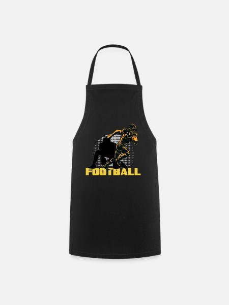 football américain tacle quarterback footballeur - Tablier de cuisine - noir
