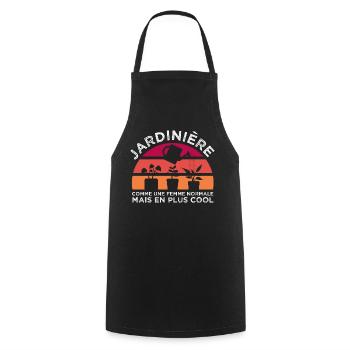 Jardinage jardinière cool humour jardinage cadeau - Tablier de cuisine - noir - Devant - AI Model Male 185 dark (185cm)