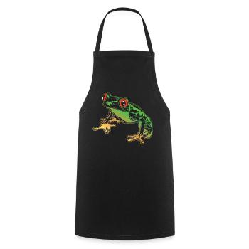 Tree Frog Graphic Aquatic Amphibian Frog Lovers - Cooking Apron - black - Front - AI Model Male 185 dark (185cm)