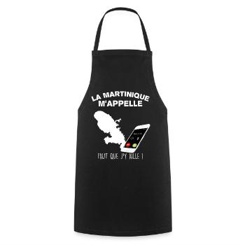 J'entends La Martinique CItation Appel - Tablier de cuisine - noir - Devant - AI Model Male 185 dark (185cm)