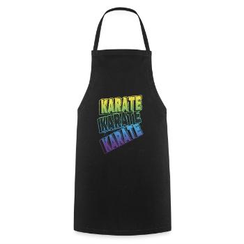 Karaté, Écriture, Arts martiaux, Arts martiaux, Combat, Sports - Tablier de cuisine - noir - Devant - AI Model Male 185 dark (185cm)