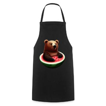 Bear in a watermelon - Cooking Apron - black - Front - AI Model Male 185 dark (185cm)