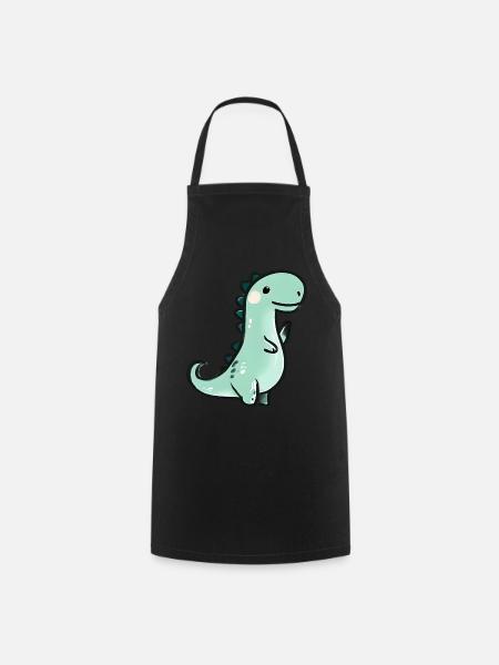 Niedlicher Buntstift Dinosaurier - Kochschürze - Schwarz