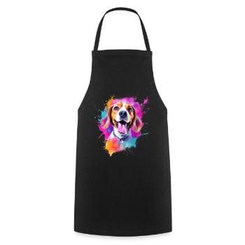 Beagle with sunglasses - Cooking Apron - black - Front - AI Model Male 185 dark (185cm)