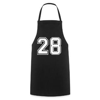 28 - Cooking Apron - black - Front - AI Model Male 185 dark (185cm)