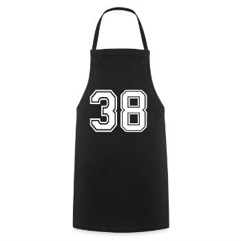 38 - Cooking Apron - black - Front - AI Model Male 185 dark (185cm)