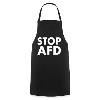 Stop afd - Kochschürze - Schwarz - Vorne - AI Model Male 185 dark (185cm)