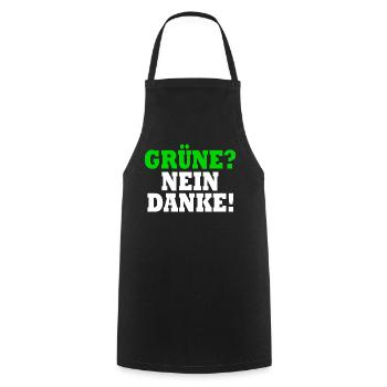 grüne nein danke - Kochschürze - Schwarz - Vorne - AI Model Male 185 dark (185cm)