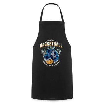 Basketball Gorilla Basketballspieler Vintage Retro - Kochschürze - Schwarz - Vorne - AI Model Male 185 dark (185cm)