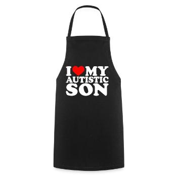 I Love My Autistic Son I Red Heart My Son - Kochschürze - Schwarz - Vorne - AI Model Male 185 dark (185cm)