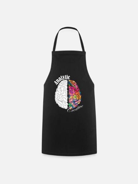 Analytische kreative Gehirnhälfte Linkshirnhälfte Rechtshirnhälfte - Kochschürze - Schwarz