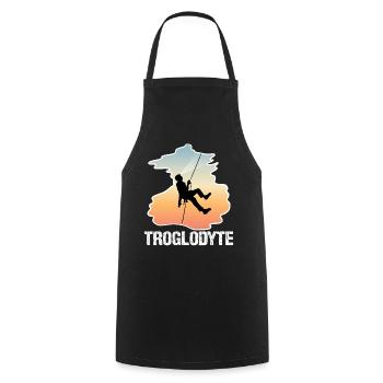 Troglodyte Funny Caving - Potholing Speleology - Cooking Apron - black - Front - AI Model Male 185 dark (185cm)