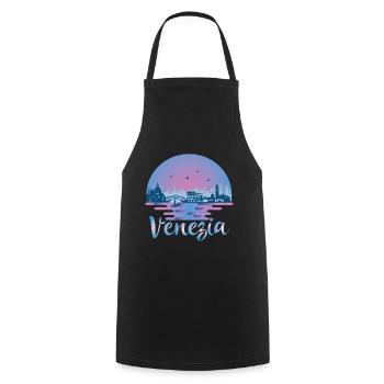 Venezia Venice Skyline Italy Travel Italia - Cooking Apron - black - Front - AI Model Male 185 dark (185cm)