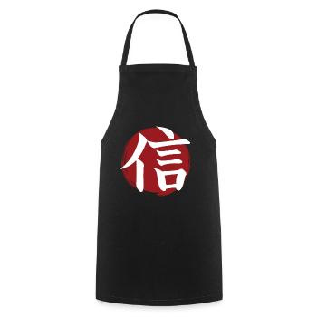 Kanji de la foi - Tablier de cuisine - noir - Devant - AI Model Male 185 dark (185cm)