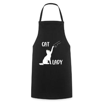 Cat Lady - Cat Fist Bump - Cooking Apron - black - Front - AI Model Male 185 dark (185cm)