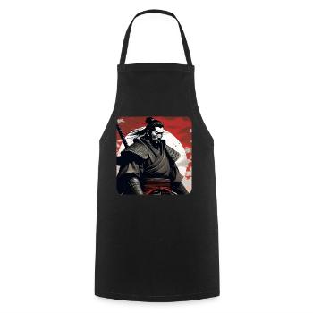 Fier guerrier samouraï Japon Asie Kendo Ninja - Tablier de cuisine - noir - Devant - AI Model Male 185 dark (185cm)