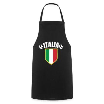 Italia Italy Crest Fan de football - Tablier de cuisine - noir - Devant - AI Model Male 185 dark (185cm)