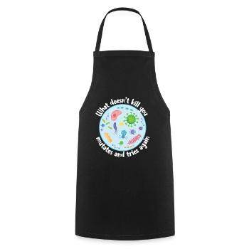 What Doesn't Kill You Mutates and Tries Again - Cooking Apron - black - Front - AI Model Male 185 dark (185cm)
