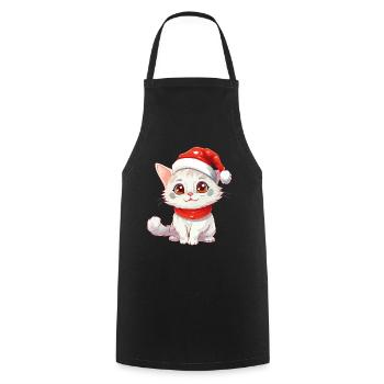 Cat Christmas Christmas Cat Cute Merry Catmas - Cooking Apron - black - Front - AI Model Male 185 dark (185cm)