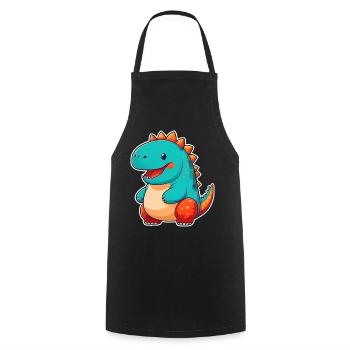 Cute Comic Dinosaur - Cooking Apron - black - Front - AI Model Male 185 dark (185cm)