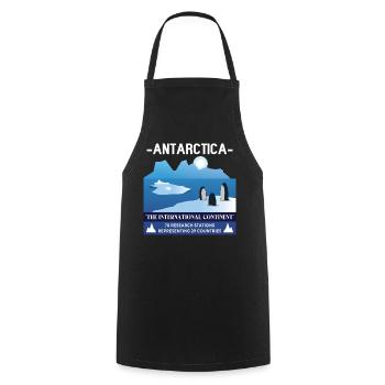 Antarctica - The International Continent - Cooking Apron - black - Front - AI Model Male 185 dark (185cm)