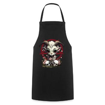 Skull Goat - The Skull Club - Kochschürze - Schwarz - Vorne - AI Model Male 185 dark (185cm)
