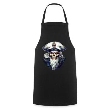 Sailor Skull Skull Captain Ahoy Ship - Cooking Apron - black - Front - AI Model Male 185 dark (185cm)