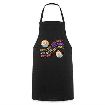 EAT GOOD FEEL GOOD - Cooking Apron - black - Front - AI Model Male 185 dark (185cm)