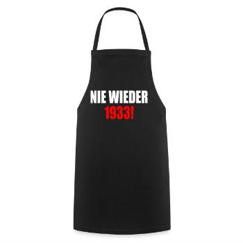 Never again 1933 - Cooking Apron - black - Front - AI Model Male 185 dark (185cm)