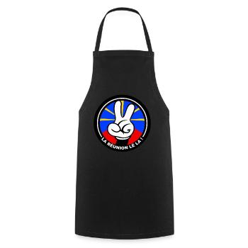 974 Cartoon La Réunion lé la - Tablier de cuisine - noir - Devant - AI Model Male 185 dark (185cm)