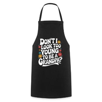 Papy Grand-père Famille Fête des pères - Tablier de cuisine - noir - Devant - AI Model Male 185 dark (185cm)