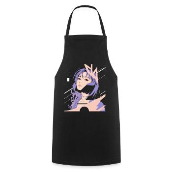 Space Nostalgia ✨ - Cooking Apron - black - Front - AI Model Male 185 dark (185cm)