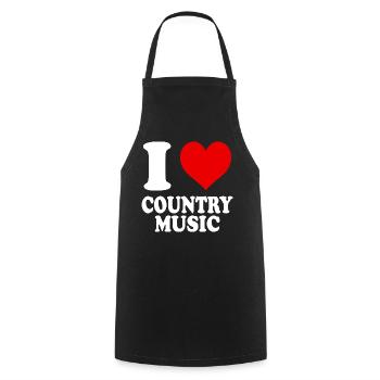 Ich liebe Country Musik Lustige Herzmusik - Kochschürze - Schwarz - Vorne - AI Model Male 185 dark (185cm)