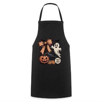 Halloween Ghost - Cooking Apron - black - Front - AI Model Male 185 dark (185cm)