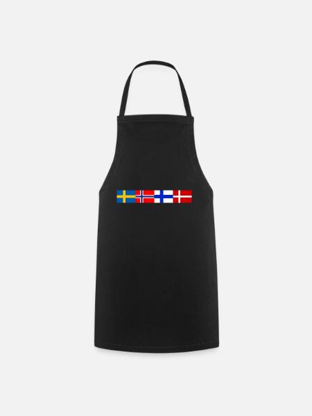 Scandinavian flags close together - Kochschürze - Schwarz