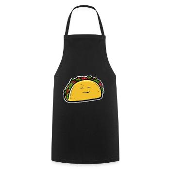 Cartoon taco - Cooking Apron - black - Front - AI Model Male 185 dark (185cm)