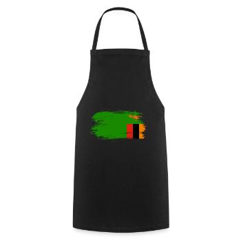 Drapeau drapeau Zambie - Tablier de cuisine - noir - Devant - AI Model Male 185 dark (185cm)