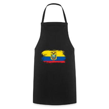 Ecuador Fahne Flagge - Kochschürze - Schwarz - Vorne - AI Model Male 185 dark (185cm)
