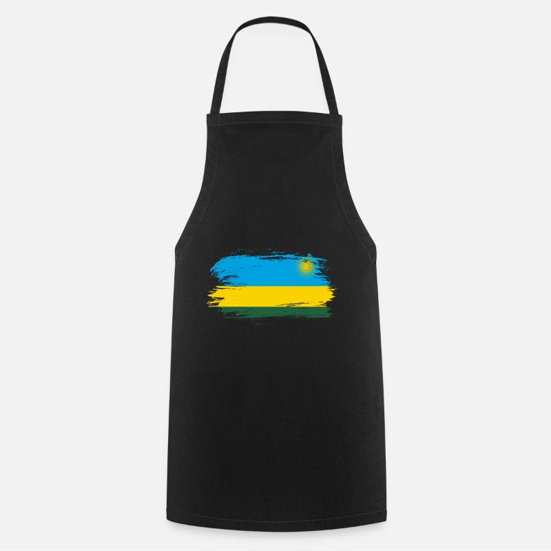 Drapeau du Rwanda drapeau - Tablier de cuisine - noir