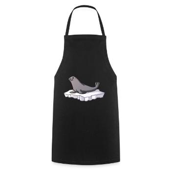 Des enfants phoques mignons offrent des animaux de l'Arctique - Tablier de cuisine - noir - Devant - AI Model Male 185 dark (185cm)