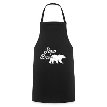 Papa Bear Papa Bear Father's Day - Cooking Apron - black - Front - AI Model Male 185 dark (185cm)