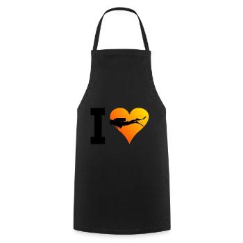 Diving Women's Diver Diving Scuba Diving - Cooking Apron - black - Front - AI Model Male 185 dark (185cm)