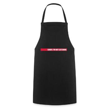 désolé de ne pas écouter - Tablier de cuisine - noir - Devant - AI Model Male 185 dark (185cm)