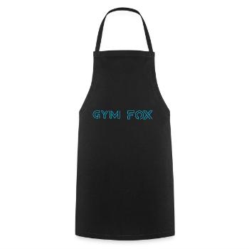GYM FOX - Motivating Gym and Fitness Designs - Cooking Apron - black - Front - AI Model Male 185 dark (185cm)