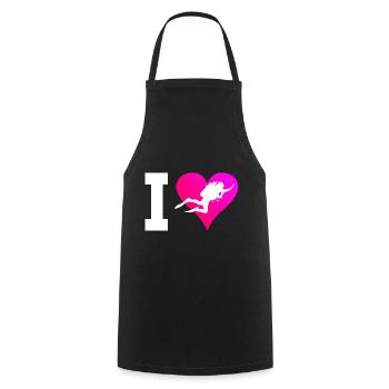 Taucher Diver Tauchen Free Dive Diving - Cooking Apron - black - Front - AI Model Male 185 dark (185cm)