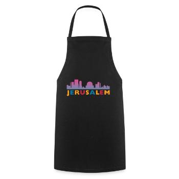 Jerusalem Tel Aviv Israel IDF Jewish Judah - Cooking Apron - black - Front - AI Model Male 185 dark (185cm)