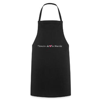 Bride's Witness Pink Heart - Cooking Apron - black - Front - AI Model Male 185 dark (185cm)
