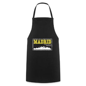 Madrid Espagne Ville Skyline Accueil Amour - Tablier de cuisine - noir - Devant - AI Model Male 185 dark (185cm)