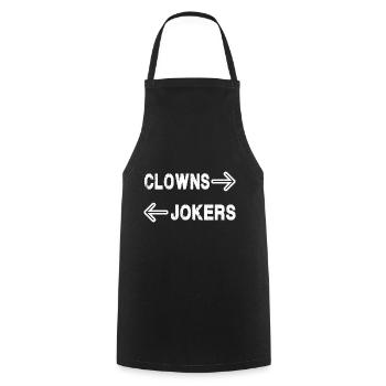 Clowns Left, Jokers Right - Meme - Cooking Apron - black - Front - AI Model Male 185 dark (185cm)