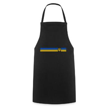UKRAINE Sporty - Cooking Apron - black - Front - AI Model Male 185 dark (185cm)